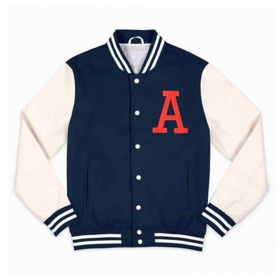 Auburn Tigers Navy and Off White Varsity Jacket Auburn Tigers Navy and Off White Varsity Jacket