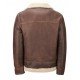 Mens Aviator Faux Shearling Brown Leather Jacket