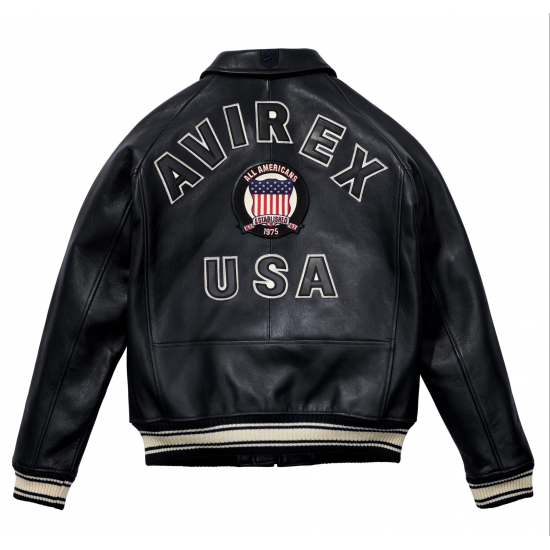 Avirex Black Icon Leather Jacket
