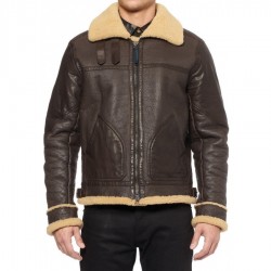 Men's Shearling B3 Brown Leather Aviator Bomber Jacket Men's Shearling B3 Brown Leather Aviator Bomber Jacket