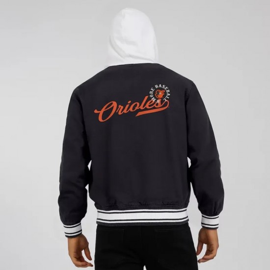 Baltimore Orioles Black Cotton Hooded Jacket Baltimore Orioles Black Cotton Hooded Jacket