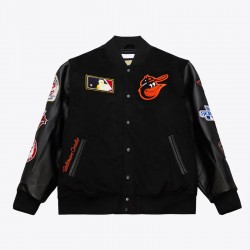 Baltimore Orioles Black Out Vintage Logo Varsity Jacket Baltimore Orioles Black Out Vintage Logo Varsity Jacket