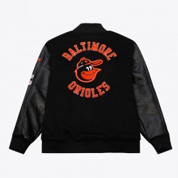 Baltimore Orioles Black Out Vintage Logo Varsity Jacket Baltimore Orioles Black Out Vintage Logo Varsity Jacket