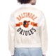 Baltimore Orioles Printed Logo Varsity Satin Jacket Baltimore Orioles Printed Logo Varsity Satin Jacket