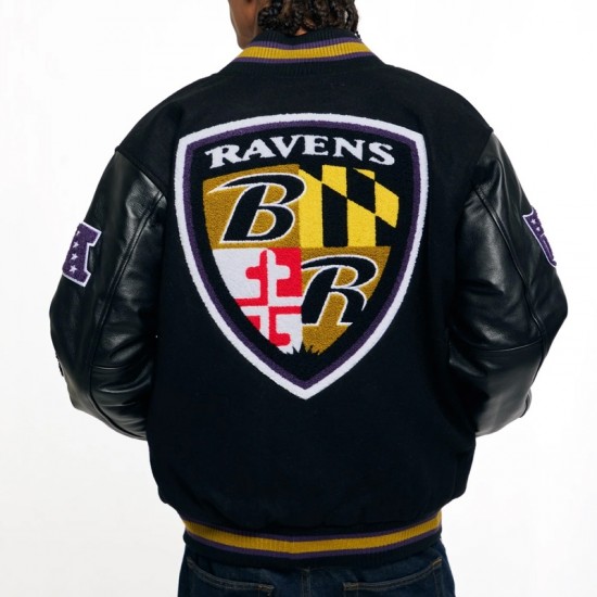 Baltimore Ravens Chenille Patches Black Varsity Jacket