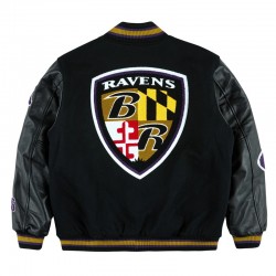 Baltimore Ravens Chenille Patches Black Varsity Jacket