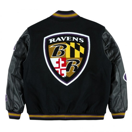 Baltimore Ravens Chenille Patches Black Varsity Jacket