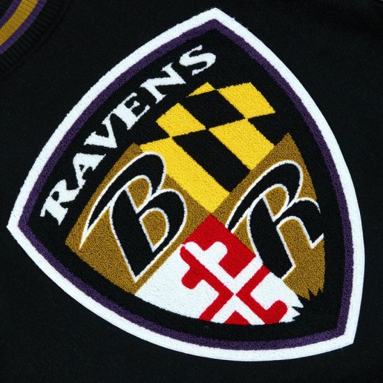 Baltimore Ravens Chenille Patches Black Varsity Jacket