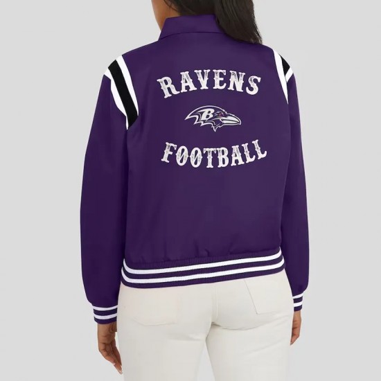 Baltimore Ravens Lightweight Purple Varsity Satin Jacket Baltimore Ravens Lightweight Purple Varsity Satin Jacket