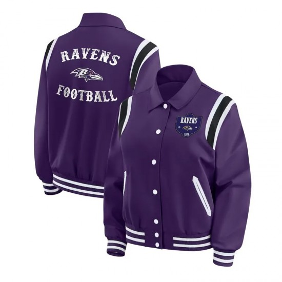 Baltimore Ravens Lightweight Purple Varsity Satin Jacket Baltimore Ravens Lightweight Purple Varsity Satin Jacket