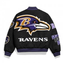 Baltimore Ravens Pennant Black Varsity Wool Jacket