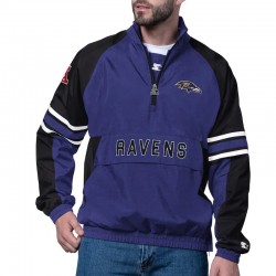 Baltimore Ravens Prospect Purple Half-Zip Pullover Jacket