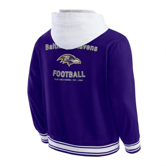 Baltimore Ravens Purple Cotton Hooded Jacket Baltimore Ravens Purple Cotton Hooded Jacket