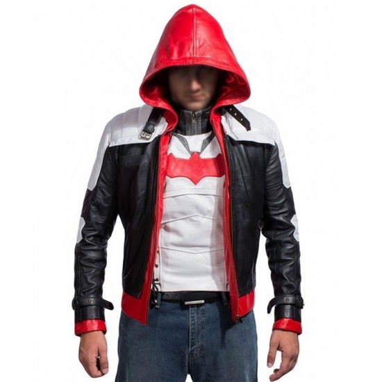 Batman Arkham Knight Red Hood Real Leather Jacket Batman Arkham Knight Red Hood Real Leather Jacket