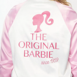 Barbie x Unique Vintage Pink Satin Bomber Jacket Barbie x Unique Vintage Pink Satin Bomber Jacket