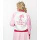 Barbie™ x Unique Vintage Pink Satin Bomber Jacket - Chic & Exclusive