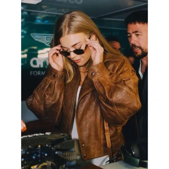 Becky Hill F1 British Grand Prix Leather Jacket