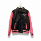 Betty Boop Pink Varsity Bomber Leather Jacket for Women