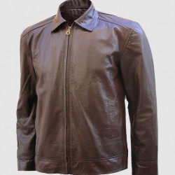 Biker Leather Jacket in Brown Biker Leather Jacket in Brown