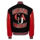 Black and Red Clark Atlanta University Wool and Leather Varsity Jacket Black and Red Clark Atlanta University Wool and Leather Varsity Jacket