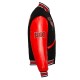 Black and Red Clark Atlanta University Wool and Leather Varsity Jacket Black and Red Clark Atlanta University Wool and Leather Varsity Jacket