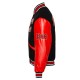 Black and Red Clark Atlanta University Wool and Leather Varsity Jacket Black and Red Clark Atlanta University Wool and Leather Varsity Jacket