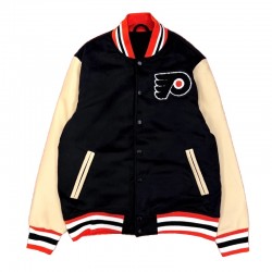 Black/Beige Philadelphia Flyers Varsity Jacket