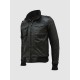 Black Bomber Leather Jacket Black Bomber Leather Jacket