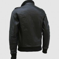 Black Bomber Leather Jacket