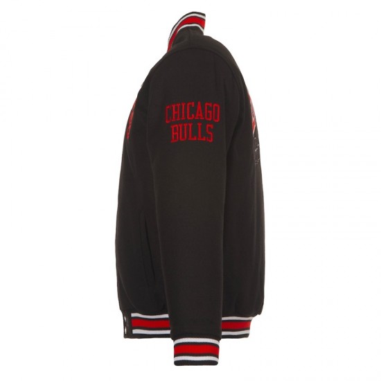 Black Full-Snap Chicago Bulls Wool Varsity Jacket Black Full-Snap Chicago Bulls Wool Varsity Jacket