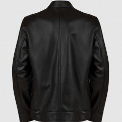 Black Leather Jacket with 4 Pockets