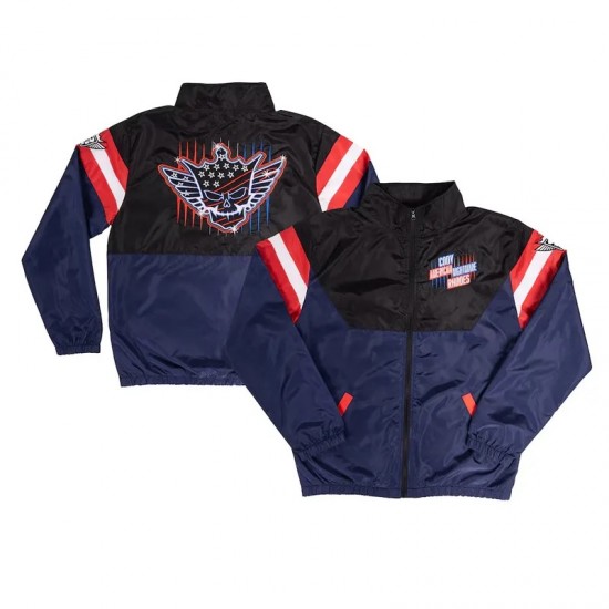 Black/Navy Cody Rhodes Neon Nightmare Windbreaker Jacket Black/Navy Cody Rhodes Neon Nightmare Windbreaker Jacket