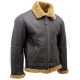 Men’s Black RAF Aviator Vintage Real Shearling Sheepskin Flying Leather Jacket