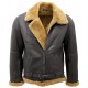 Men’s Black RAF Aviator Vintage Real Shearling Sheepskin Flying Leather Jacket