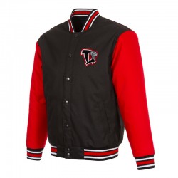 Black/Red Lansing Lugnuts Poly-Twill Full-Snap Jacket Black/Red Lansing Lugnuts Poly-Twill Full-Snap Jacket