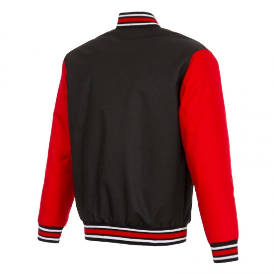 Black/Red Lansing Lugnuts Poly-Twill Full-Snap Jacket Black/Red Lansing Lugnuts Poly-Twill Full-Snap Jacket