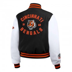 Black/White Cincinnati Bengals Varsity Full-Zip Jacket Black/White Cincinnati Bengals Varsity Full-Zip Jacket