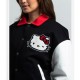 Black/White Hello Kitty Dumbgood Varsity Wool/Leather Jacket