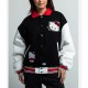 Black/White Hello Kitty Dumbgood Varsity Wool/Leather Jacket
