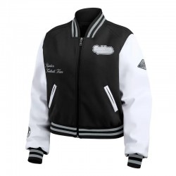 Black/White Las Vegas Raiders Varsity Full-Zip Jacket Black/White Las Vegas Raiders Varsity Full-Zip Jacket
