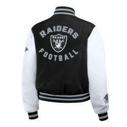 Black/White Las Vegas Raiders Varsity Full-Zip Jacket Black/White Las Vegas Raiders Varsity Full-Zip Jacket