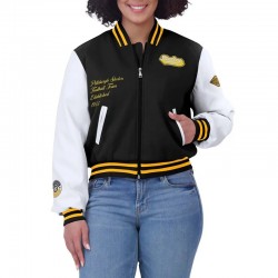 Black/White Pittsburgh Steelers Varsity Full-Zip Jacket Black/White Pittsburgh Steelers Varsity Full-Zip Jacket