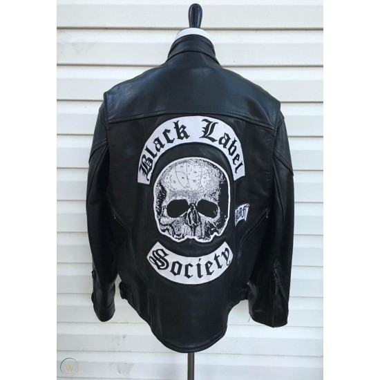 Black Label Society BLS Black Leather Biker Jacket