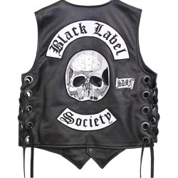 Black Label Society BLS Black Leather Biker Vest Black Label Society BLS Black Leather Biker Vest