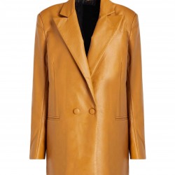 Blake Lively It Ends With Us Real Leather Mustard Coat 