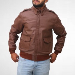 Bomber Brown Leather Jacket Bomber Brown Leather Jacket