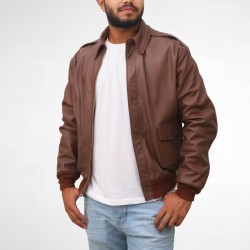 Bomber Brown Leather Jacket Bomber Brown Leather Jacket