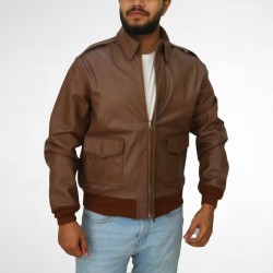 Bomber Flight Brown Real Leather Jacket Bomber Flight Brown Real Leather Jacket