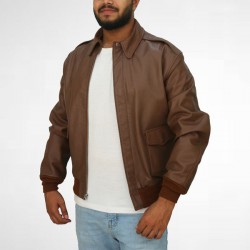 Bomber Flight Brown Real Leather Jacket Bomber Flight Brown Real Leather Jacket