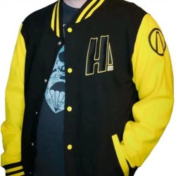 Borderlands Hyperion Black and Yellow Varsity Jacket Borderlands Hyperion Black and Yellow Varsity Jacket